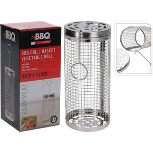 BBQ Grill Basket Cylinder - Silver