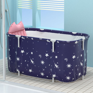 Starry Sky Foldable Bathtub with Cushion by Livingandhome