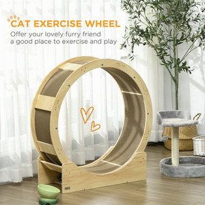 PawHut Cat Wheel with Brake - Brown by PawHut