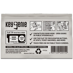 Key Genie Gold Two Pack No Contact Hook Hygiene Keychain - gold by CHP
