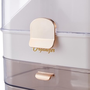Dustproof Makeup Organiser with Drawers - White by komore