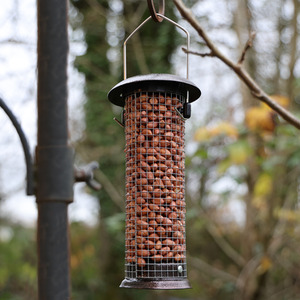 Hanging Wild Bird Feeder Set of 4 Nut Seed Fat Ball - Dark Brown by Actiaspet
