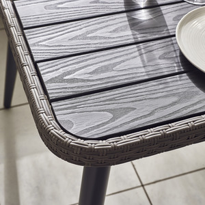 Rattan Outdoor Sofa Set - Seychelles Grey Corner Garden Sofa and Table - 9 Seat - Brown by FurnitureboxUK