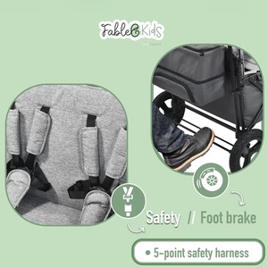 Folding Cart LEO X4Plus Foldable Transport Cart with Roof - Fossil Grey by FableKids