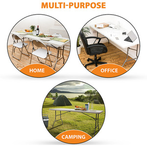 6ft Camping Table Heavy Duty Waterproof Foldable Portable Outdoor - White