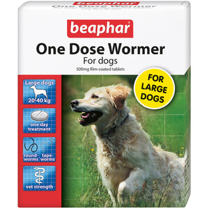 Beaphar One Dose Wormer Tablets For Large Dogs by Beaphar