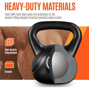 Set of 4 HDPE Kettlebell Set - Black by Yaheetech