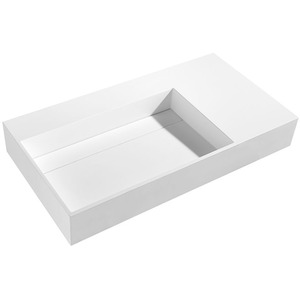 Cantabria Wall Hung Matt Stone Basin - White by Fino Stone