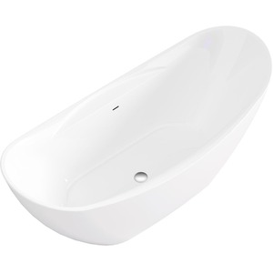 Alzira Ship Shape Freestanding Acrylic Bath - White by Fino Stone
