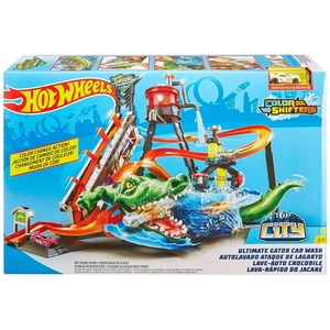 Hot Wheels Ultimate Gator Car Wash elevator, crazy track Whirlpool - multi by Hot Wheels