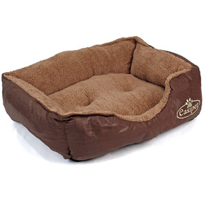 Faux Fur Dog Bed in Brown by Actiaspet