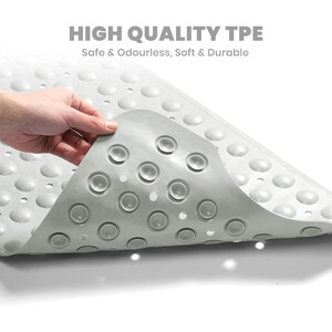 Bath Mat With Suction Cup Drainage Holes