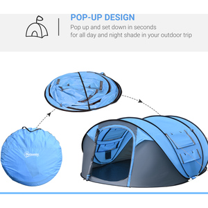 Outsunny 4-5 Adult Pop-up Tent - Sky Blue by Outsunny