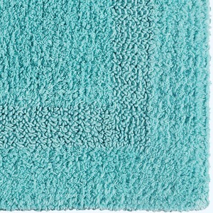 Luxury Reversible Cotton Pedestal Mat - Aqua by Homescapes