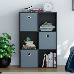 Durham 6 Cube Storage Unit - Set of 3 Grey Baskets by Lassic