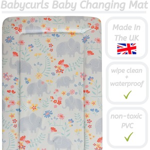 Baby Changing Mat - Pink Floral Elephants / Pink Floral Elephants by Babycurls