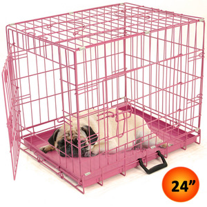 Pink Dog Cage - Pink / 46cm by Easipet