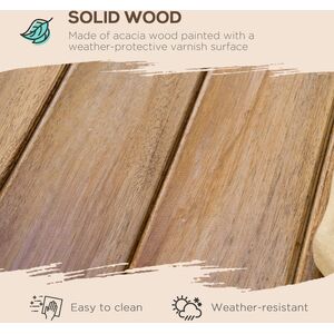 Outsunny 3 Pieces Acacia Wood Garden Dining Set - Natural by Outsunny