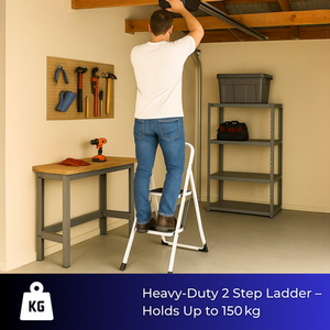 Folding Lightweight Step Ladder - White / 80cm by iTrend