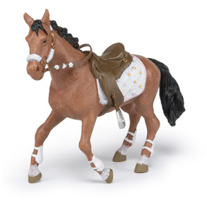 PAPO Horse and Ponies Winter Riding Girl Horse Toy Figure - Black by PAPO
