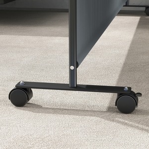 Outsunny Metal Garden Screen with Wheels - Grey by Outsunny