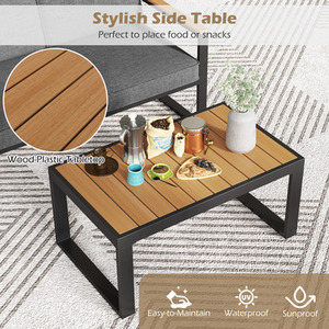 2 Piece Patio Aluminium Furniture Set - Grey by Costway