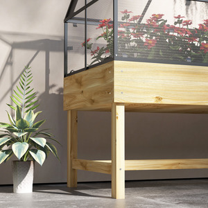 Outsunny Raised Garden Bed with Cold Frame Greenhouse Polycarbonate Panel by Outsunny