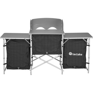 Large Camping Kitchen Station - Black by tectake