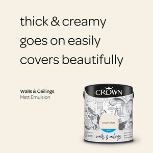 Crown Matt Breatheasy Emulsion Paint - Cream White by Crown Paints
