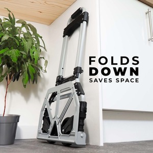 Folding Hand Truck 80kg Max Load - Black / Silver by WMR