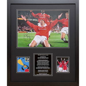 Ole Gunnar Solskjaer Signed and Framed Manchester United Photograph - Red by Allstarsignings