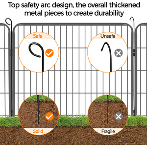 Heavy Duty 6 Panel Dog Playpen Pet Exercise Pen - Black / 80cm by Yaheetech