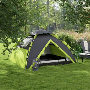 Outsunny 3-4 Man Camping Tent, Quick Setup Family Tent by Outsunny
