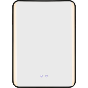 Illuminated LED Front-lit Bathroom Mirror Rounded Rectangle - Black by Livingandhome