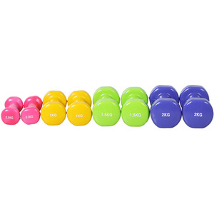 HOMCOM 10kg Colourful Dumbbell Weights Set - Colorful by HOMCOM