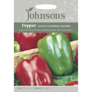 Pack of California Wonder Sweet Pepper Seeds by Johnsons