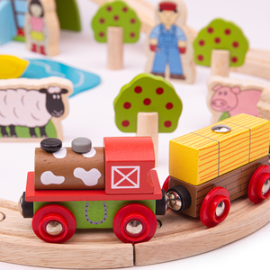 Farm Train Set - Multi-coloured by Bigjigs Rail