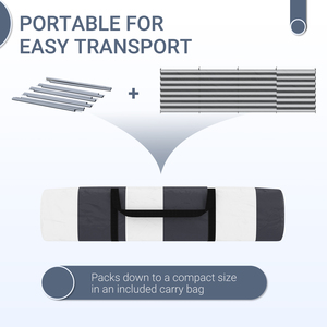 Outsunny Camping Windbreaks Beach Wind Shield Shelter - Grey and White by Outsunny