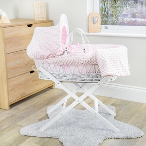 Dimple White Wicker Moses Basket - Cream by Clair de Lune