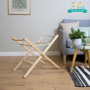 Wooden Folding Moses Basket Stand - Natural by Clair de Lune