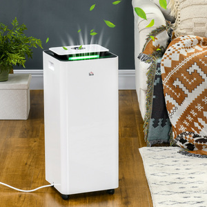 HOMCOM 16L Portable Dehumidifier with Air Cleaning 24H Timer 5 Mode Wheel - White by HOMCOM