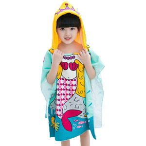 Kids Beach and Bath Hooded Towel Poncho - Mermaid