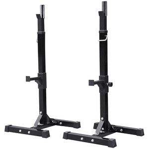 Solid Steel Adjustable Squat Rack for Home Gym - Black by Yaheetech