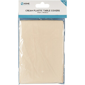 Pack of 2 Plastic Table Cover Cream - Cream by My Kitchen