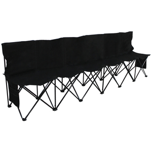 6 Seats Portable Folding Bench for Sports Camping - Black by Yaheetech
