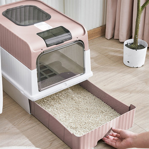 Fully Enclosed UV Sterilization Cat Litter Box by Livingandhome