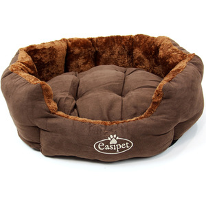 Deluxe Faux Fur Dog Bed in Chocolate Brown - Brown / M by Actiaspet