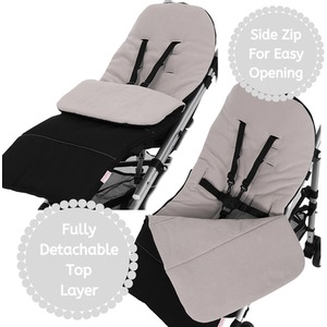 Universal Fitting Fleece Lined Pushchair Cosytoes Footmuff - Grey by Babycurls