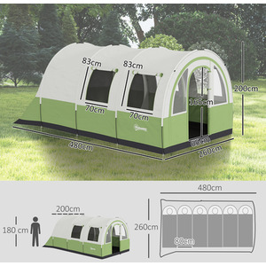 Outsunny 3000mm Waterproof Camping Tent for 5-6 Man by Outsunny