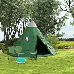 Outsunny 6 Men Tipi Tent by Outsunny